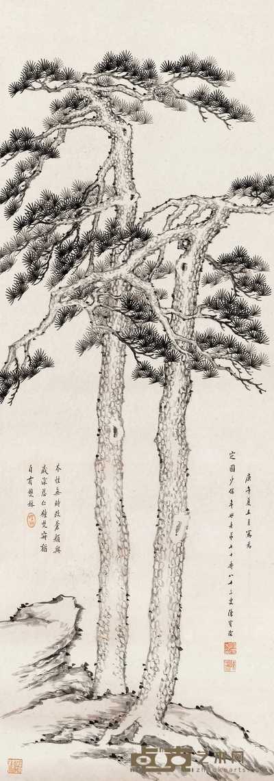 陈宝琛 1930年作 松寿延年 立轴 128.5×45.5cm